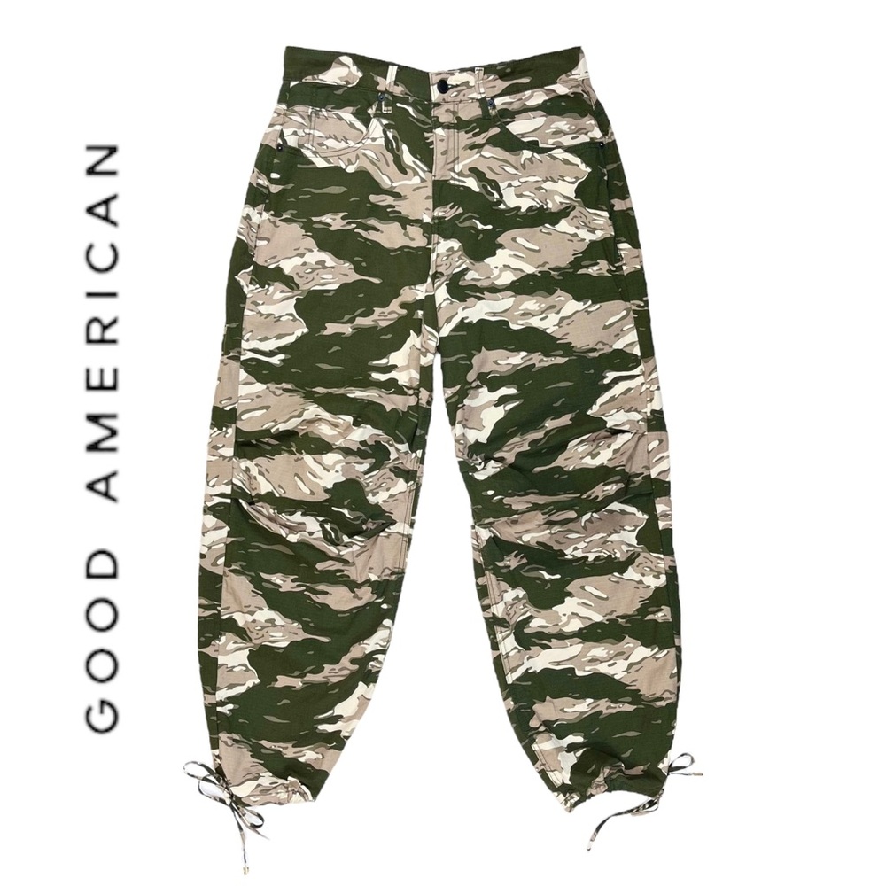 Good American Women’s Size 8 | 29‎ Camo Slouched Ankle Pants Drawstring - Picture 2 of 9